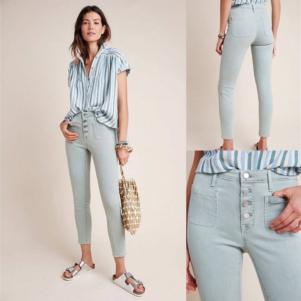 New Anthropologie 32 AG The Stevie High-Rise Patch Pocket Skinny Jeans